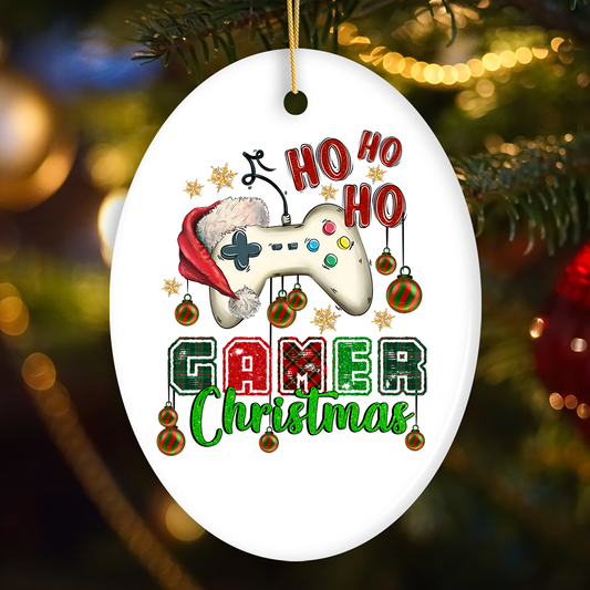 Ho Ho Ho Gamer Christmas Ornament