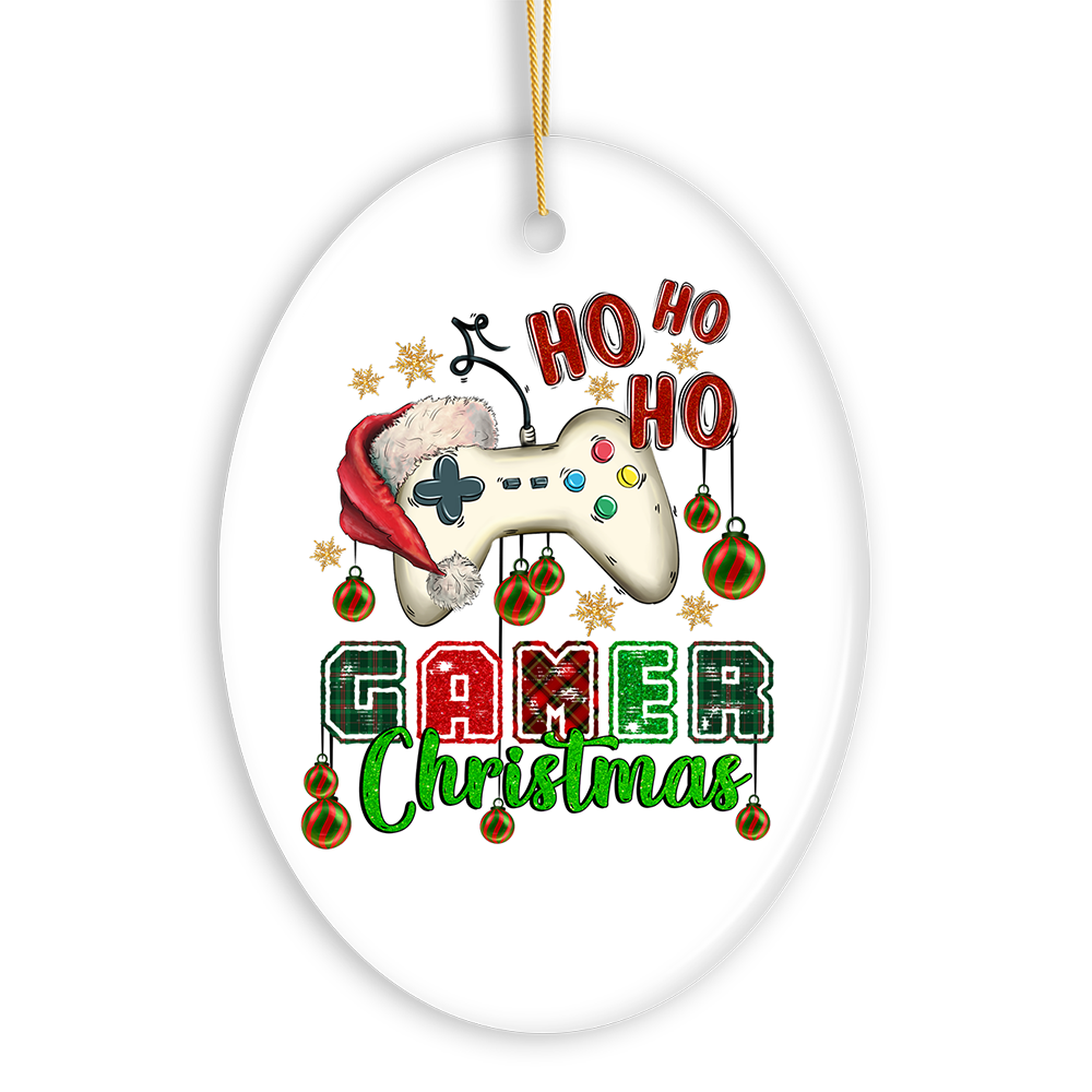 Ho Ho Ho Gamer Christmas Ornament
