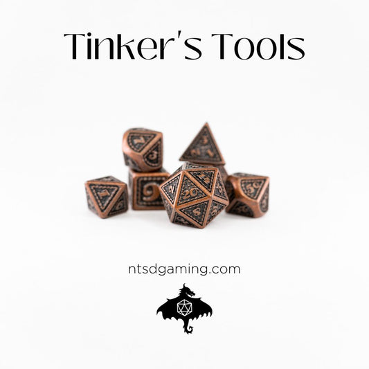 Tinker's Tools / Copper Dragon Scale Metal Dice Set