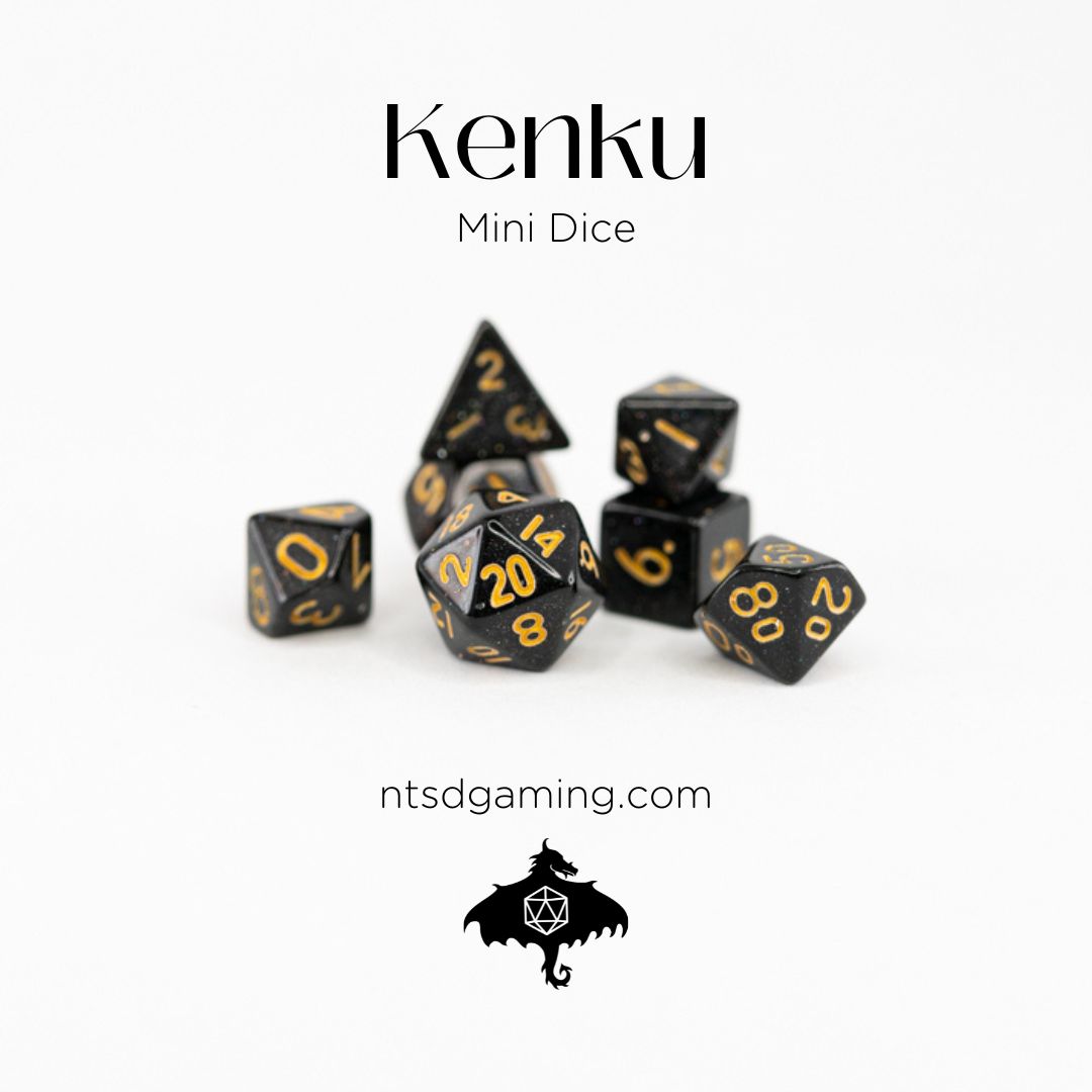 Kenku / Black Mini Acrylic Dice Set
