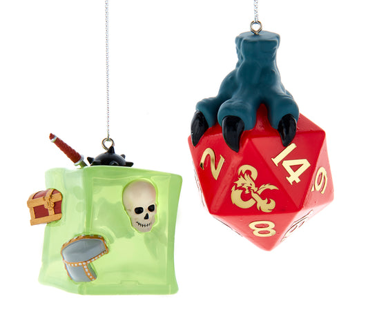 Dungeons & Dragons - D20 and Gelatinous Cube Ornament Set