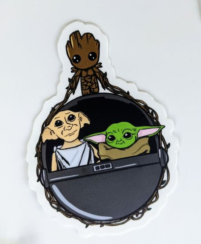 Groot / Dobby / Baby Yoda Sticker