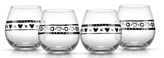 Disney Geo Picnic Stemless Wine Glasses - Set of 4