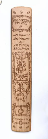 Gulliver's Travels Book Spine Wooden Bookmark