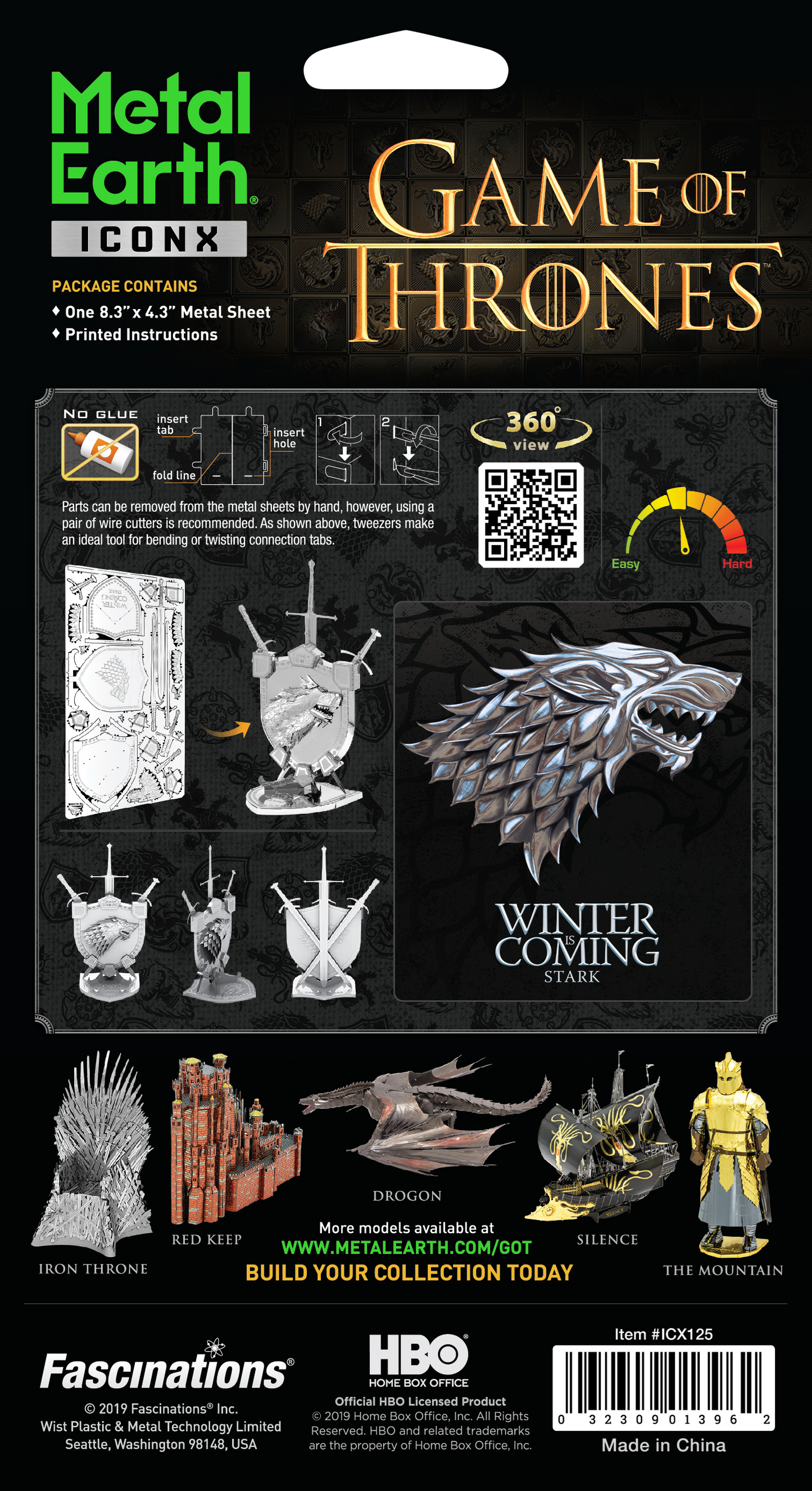 Metal Earth Iconx - Game of Thrones - House Stark Sigil