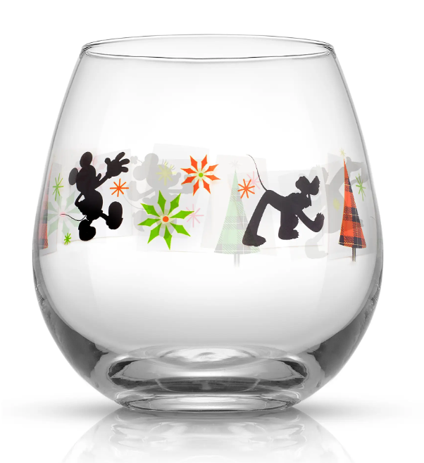 Mickey Mouse - Joy Oh Joy! - Set of 4 Stemless Wine Glasses, 15 oz