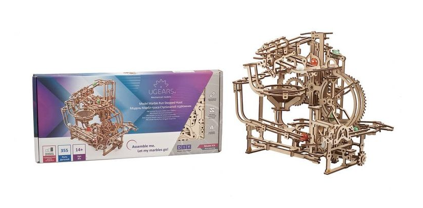 UGears Marble Run with Stepped Hoist