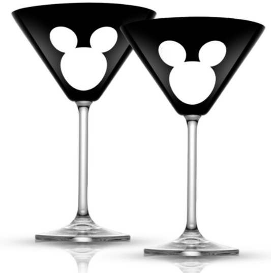 Luxury Mickey Mouse Martini Glasses - Set of 2