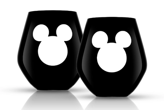 Luxury Mickey Mouse Stemless Wine Glasses - Set of 2