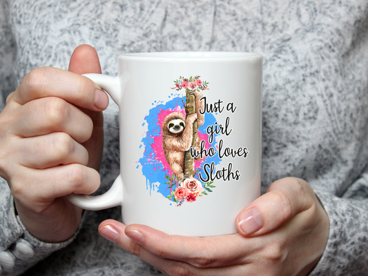 Just a Girl Who Loves Sloths - Double Sided Mug